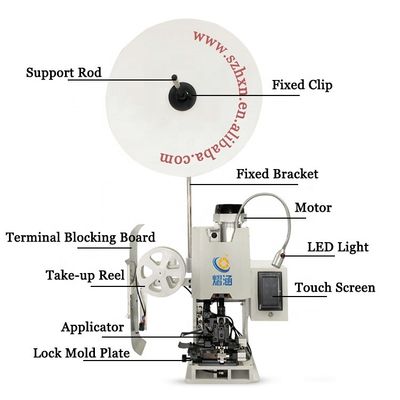 와이어 범위 0.01-0.75mm2 다극 와이어 스트리핑 크림프 프레스 기계 케이블